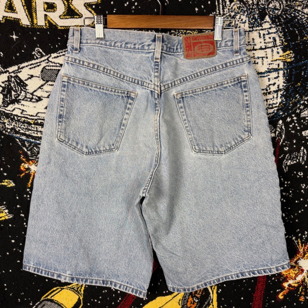 Vintage Brittania Denim Jorts Light Wash Baggy Jean Shorts Mens 31x12.5